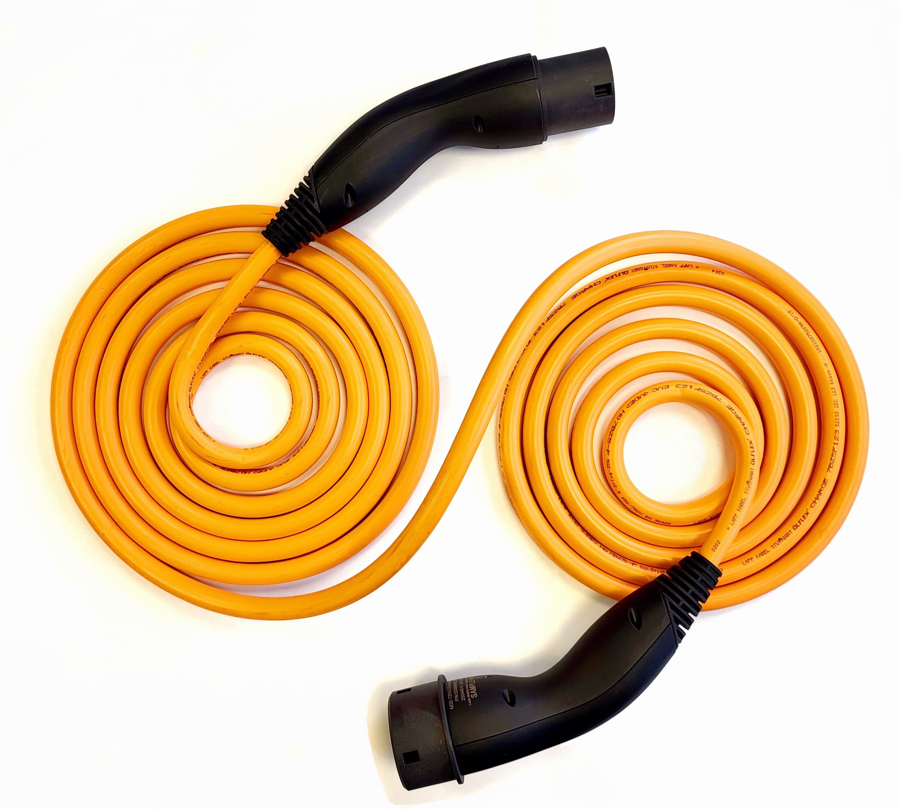 Doppelhelix Ladekabel Typ 2 (11 kW) 10m, orange